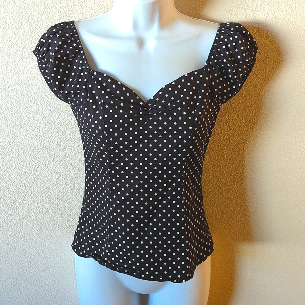 Banned Apparel Dancing Days polka dot peasant top